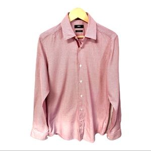 Hugo Boss preppy micro square print button down shirt  #F16